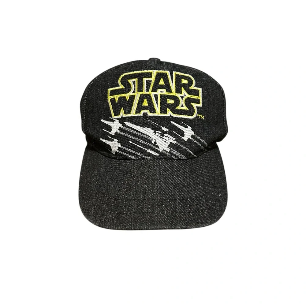 Star Wars X-Wing Fighter Kids Snapback Hat Black Denim Embroidered Adjustable